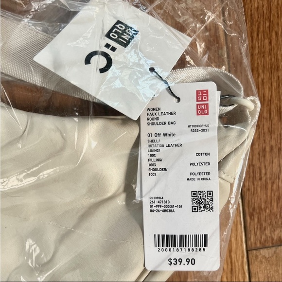 Uniqlo Faux Leather Round Shoulder Bag - Off White - Picture 10 of 10